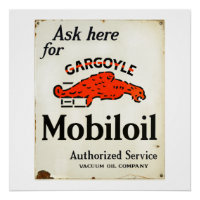 Gargoyle Mobiloil autorisierter Serviceposter