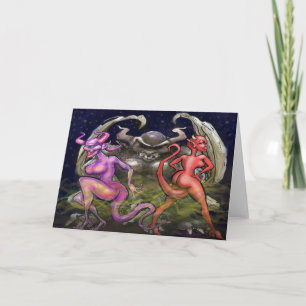 Gargoyle n Dark Fae gefaltete Grußkarte Karte