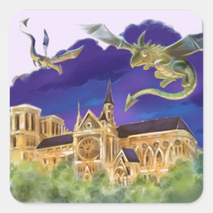 Gargoyle Notre Dame - Paris Quadratische Aufkleber