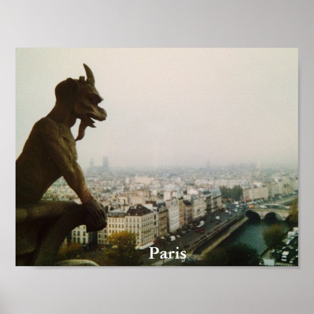 Gargoyle Over City, Paris Poster (Vorne)