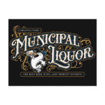 Gargoyle Park Municipal Liquor Postkarte