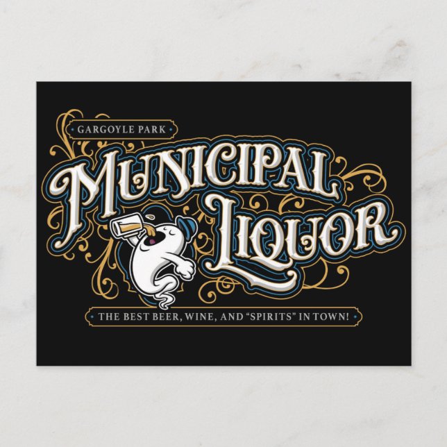 Gargoyle Park Municipal Liquor Postkarte (Vorderseite)
