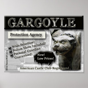 Gargoyle Protection Agency Canvas Print Poster