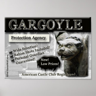 Gargoyle Protection Agency Canvas Print Poster