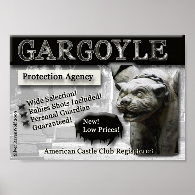 Gargoyle Protection Agency Canvas Print Poster (Vorne)
