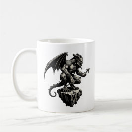 Gargoyle sitzt auf einem Felsen Kaffeetasse