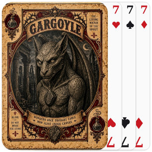 Gargoyle, Vintage Zirkusmonster Spielkarten