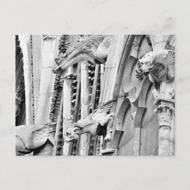 Gargoyles, Notre Dame de Paris Kathedrale, Paris Postkarte (Vorderseite)