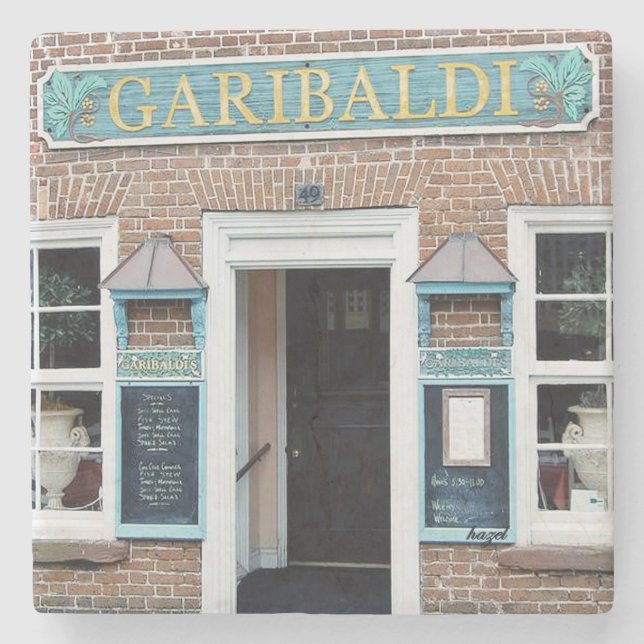 Garibaldi's Charleston, SC Marble Stone Untersetze Steinuntersetzer (Vorderseite)