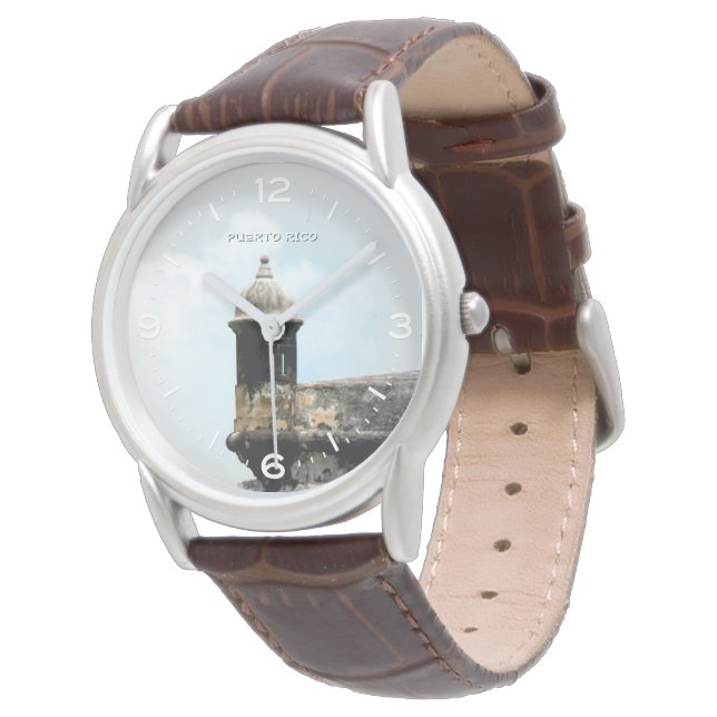 Garita: Morro: San Juan, Puerto Rico Armbanduhr (Schrägansicht)