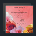 Garland der Rose 80. Geburtstagspartei Magneteinladung<br><div class="desc">Schöne personalisierte 80. Geburtstagsfeier für Frauen und Mädchen. Ein schönes gedrucktes Bild von 4 / 4 farbigen Rose entlang der unteren Teil dieser hübschen Girly einladen, 2 pink, 1 weiß und 1 gelb/gold, mit einem schicken rosa Hintergrund mit einem Bild einer großen offenen Rose. Ein atemberaubendes feminines Design, geeignet für...</div>