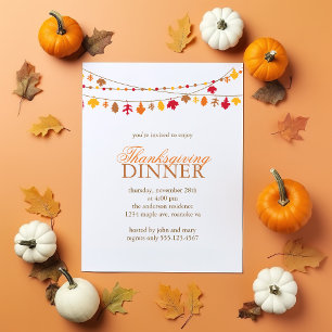 Garland Erntedank Abendessen im Herbst Einladung