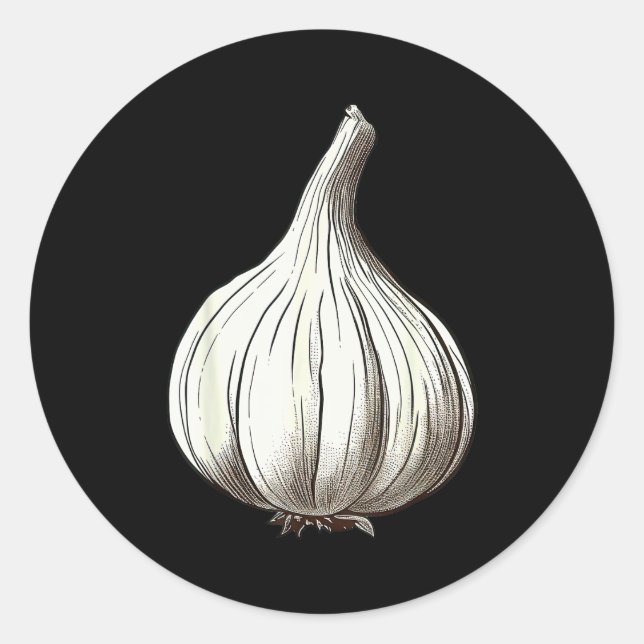 Garlic Lazy Easy Funny Matching Halloween Costume  Runder Aufkleber (Vorderseite)