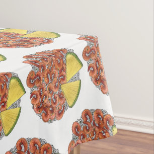 Garlic Shrimps Ananas Hawaiian Island Food Luau Tischdecke