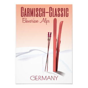 Garmisch Classic, Bayerische Alpen Ski-Plakat Fotodruck