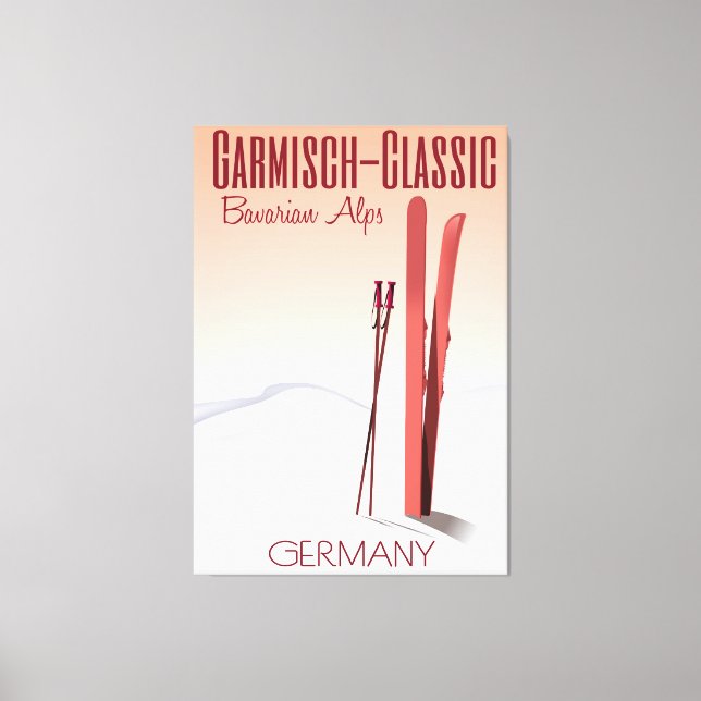 Garmisch-klassisch, bayerisches Alpenposter Leinwanddruck (Vorderseite)