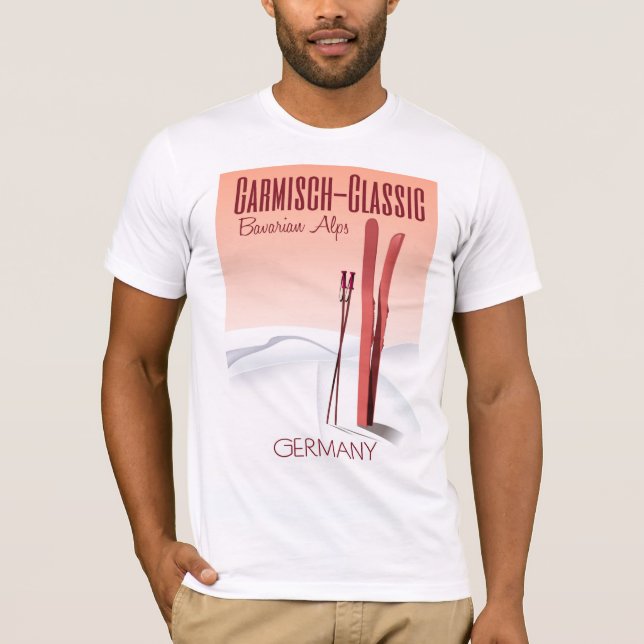 Garmisch-klassisch, bayerisches Alpenposter T-Shirt (Vorderseite)