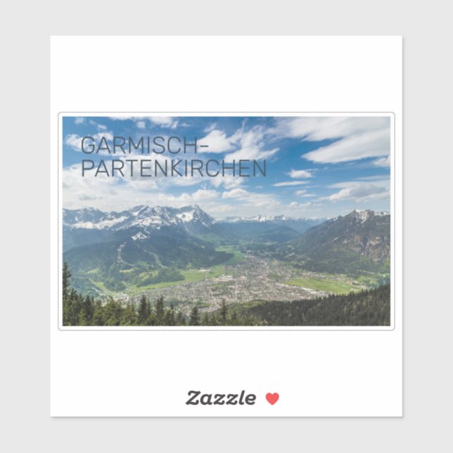 Garmisch-Partenkirchen Bavaria Alps Panorama Gesch Aufkleber (Blatt)