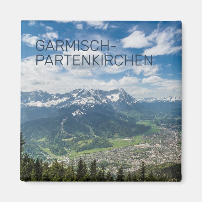 Garmisch-Partenkirchen Bavaria Alps Panorama Gesch Magnet (Vorne)
