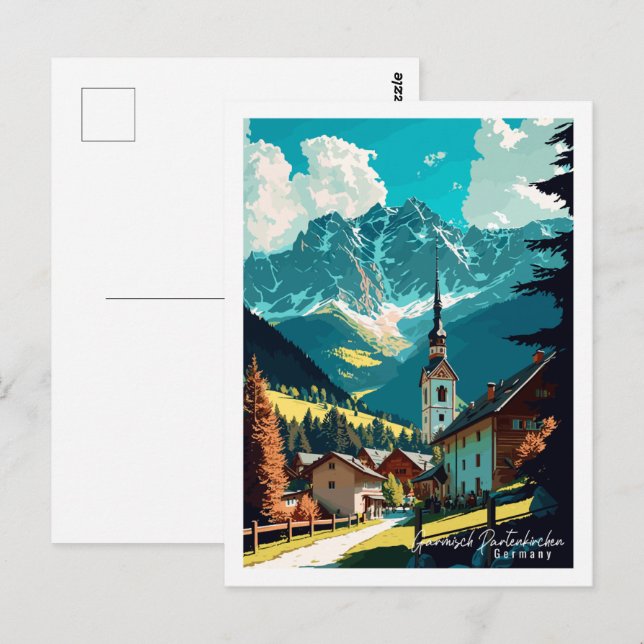 Garmisch Partenkirchen Deutschland Jahrgangsreisen Postkarte (Vorne/Hinten)