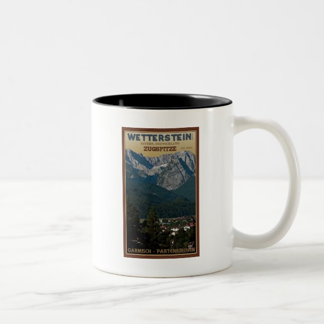 Garmisch - Zugspitze über Stadt Zweifarbige Tasse (Rechts)