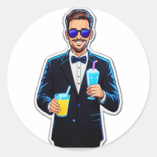 Gärmodus: aktiviert!" (Bachelor Party) Runder Aufkleber
