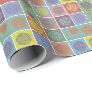 Garn, Garn, Garn-Block gemustert Geschenkpapier