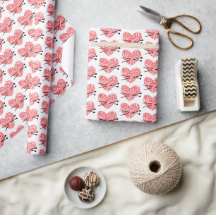 Garn-Herz-Handwerk + Stricknadeln Geschenkpapier
