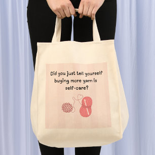 „Garn ist Selbstfürsorge“ Tote-Tasche mit individu Tragetasche