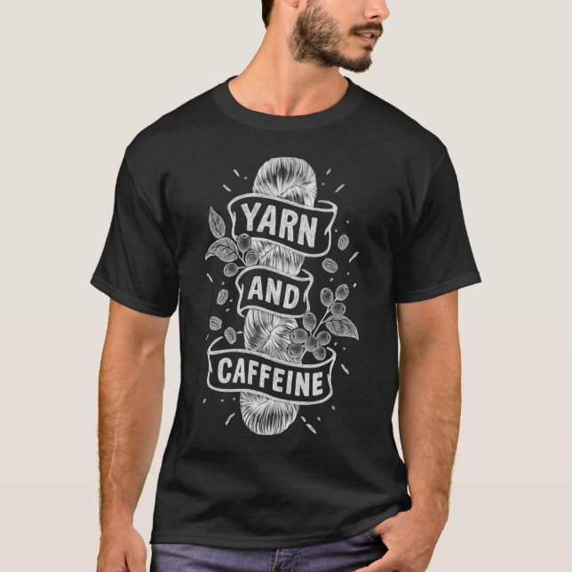 Garn Kaffe Weiß T-Shirt (Vorderseite)