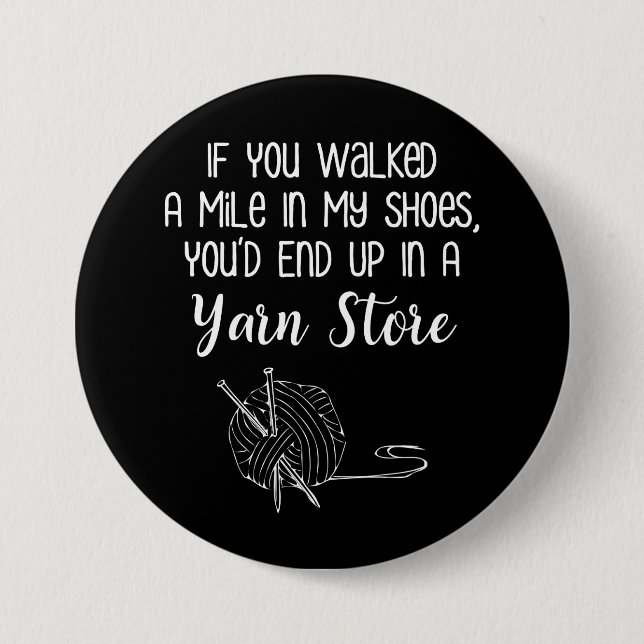 Garn-Speicher-lustiges Stricken u. Häkelarbeit Button (Vorderseite)