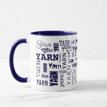 GARN! Typografie Blue Knitting Crochet