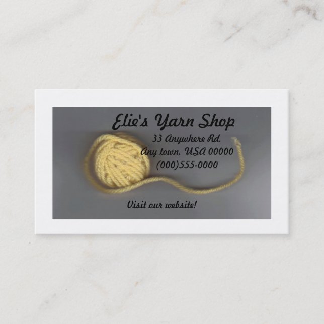 "Garn-" Visitenkarte (Vorderseite)