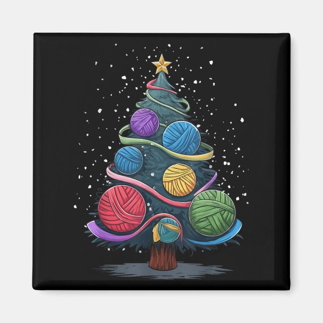 Garn-Weihnachtsbaum  Magnet (Vorne)
