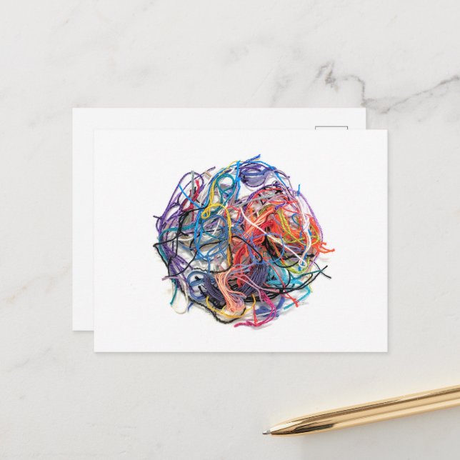 Garnball aus Thrums Postkarte (Vorderseite/Rückseite Beispiel)