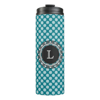 Garnbälle Nahtloses Muster mit Monogramm ・ Handwer Thermosbecher