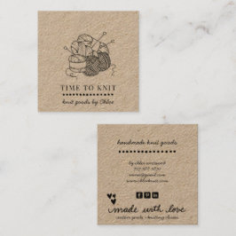 Garne Handmade Strick Goods Kraft Quadratische Visitenkarte