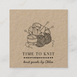Garne Handmade Strick Goods Kraft Quadratische Visitenkarte