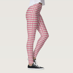 Garne Herz Crochet Kunsthandwerk Weiß + Rosa Leggings