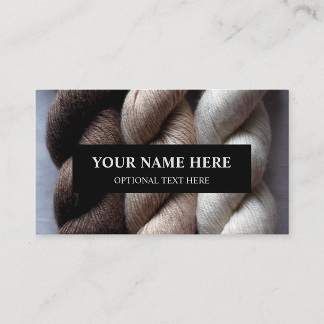 Garne Knitz Brown Beige Cream Alpaca Garne Visitenkarte (Vorderseite)