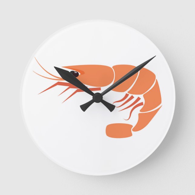 Garnele Runde Wanduhr (Vorderseite)