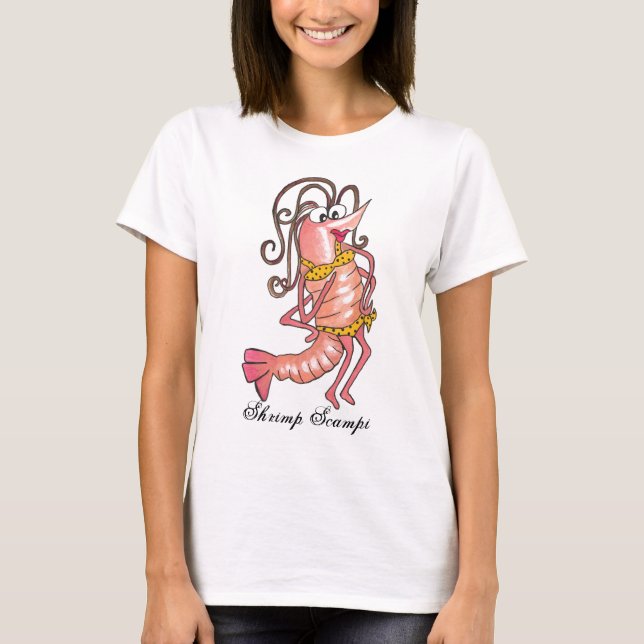 Garnele Scampi Damen-T-Shirt T-Shirt (Vorderseite)
