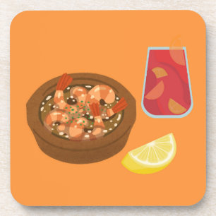 Garnelen und Sangria Getränkeuntersetzer