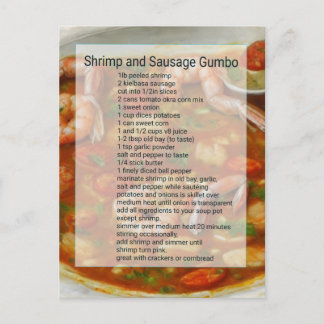 Garnelen und Wurst Gumbo Rezept leicht Postkarte