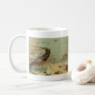 Garnelen, Unterwasser-Meeresleben, Vintage-Ozean-T Kaffeetasse