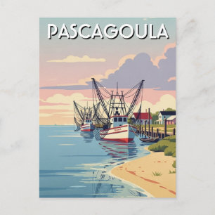 Garnelenboote in Pascagoula Mississippi Postkarte