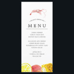 Garnelenkohle| Meeresfrüchte Theme Menükarte<br><div class="desc">Personalisierte Garnelen-Menüs zum Essen für Ihr nächstes Hummer-Bake-Party oder Meeresfrüchte-Event.  Es enthält eine Aquarellbilder einer Garnele.  Darunter befinden sich Punkte für Ihre Event-Menüinformationen.</div>
