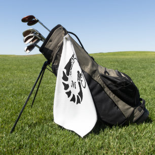 GarnelenMonogramm im Schwarzen Stift Golfhandtuch