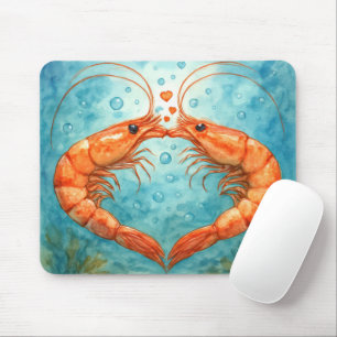 Garnelenpaar küsst sich unter Wasser Mousepad