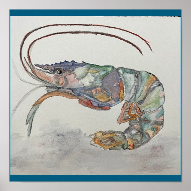 Garnelenprint von C. JONES Poster (Vorne)